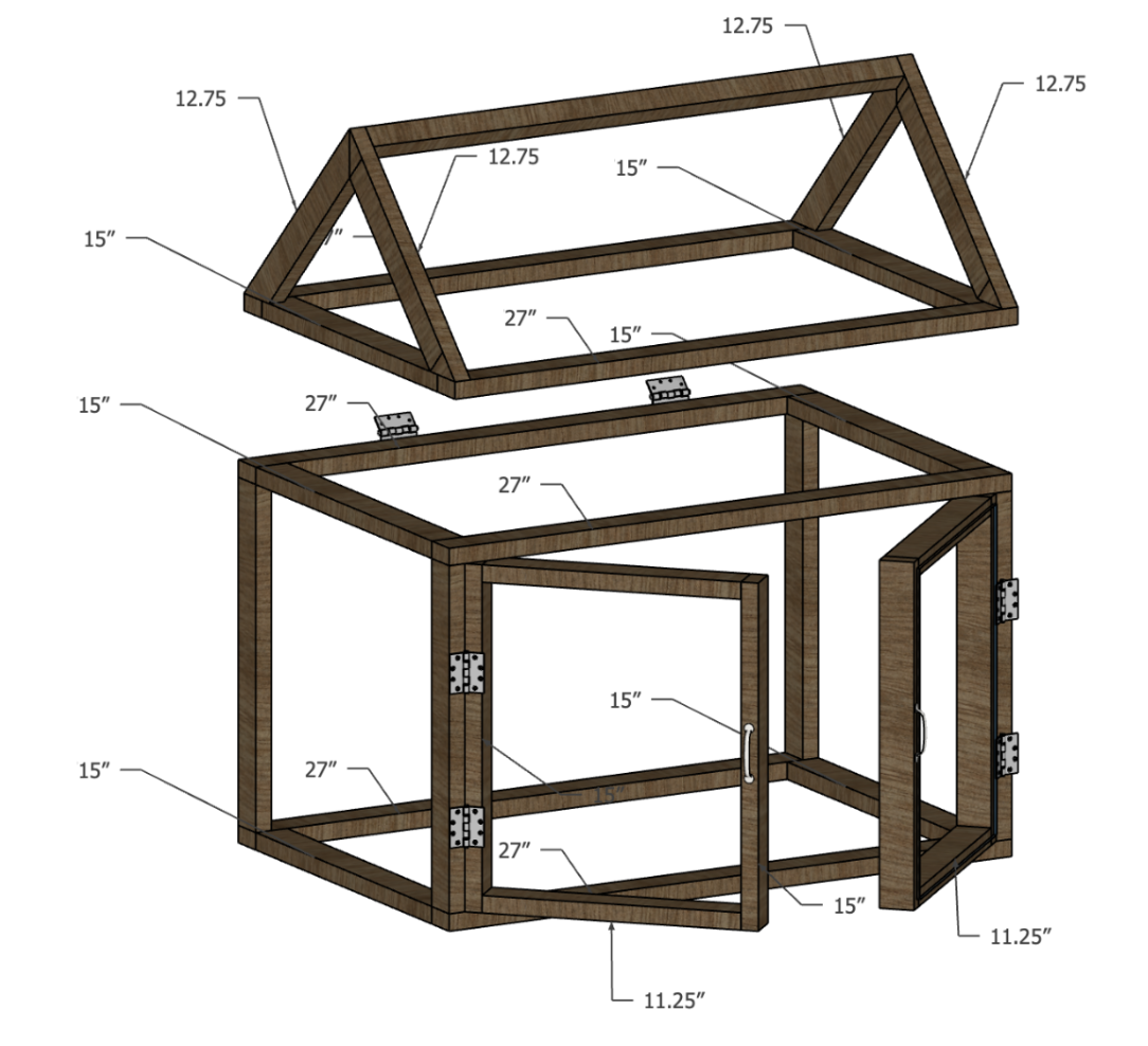 3D model — full dimensions overview