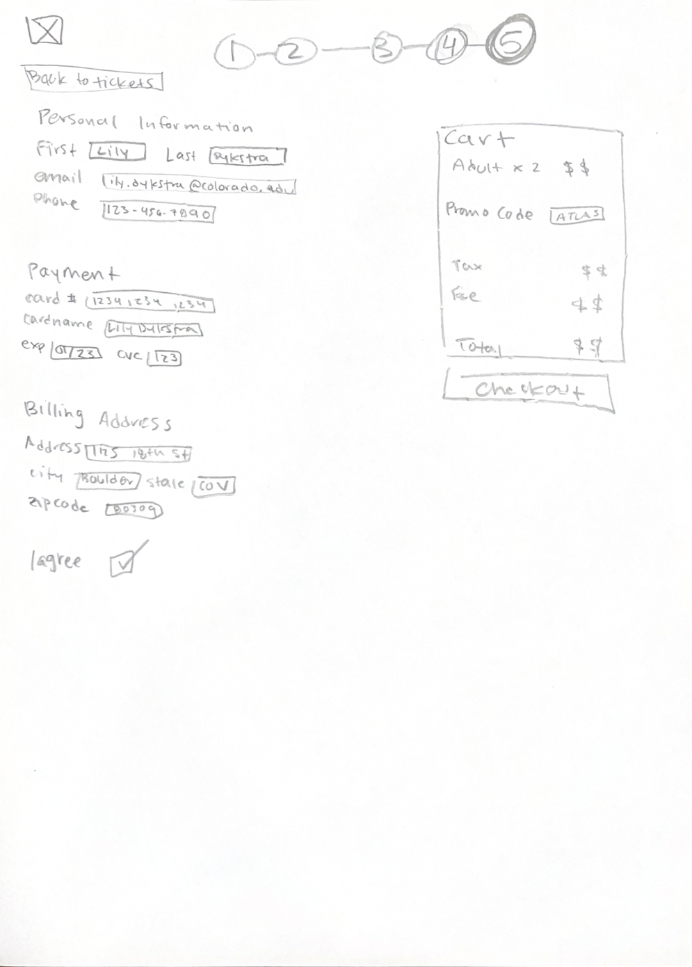 Low fidelity — Checkout