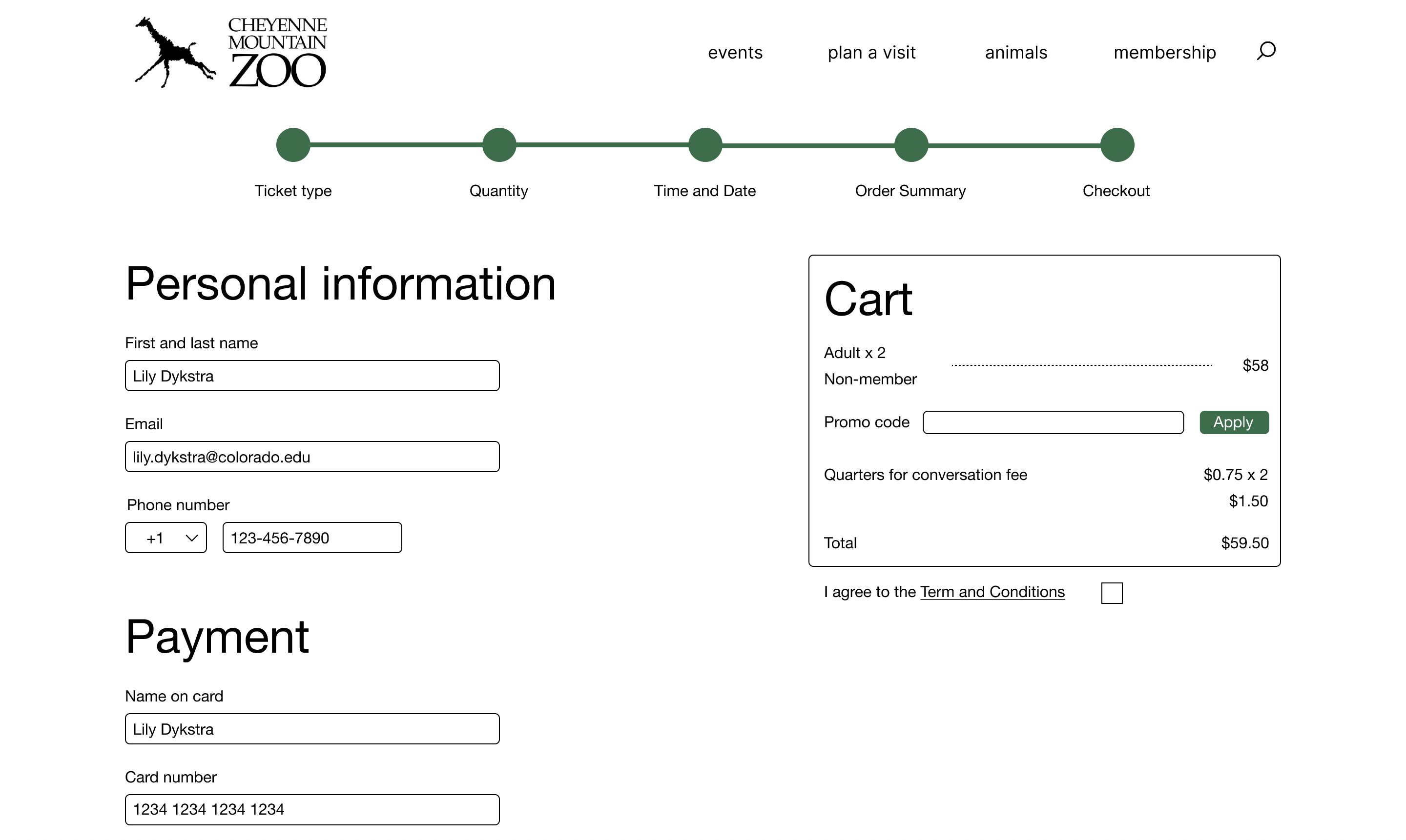 High fidelity v1 — Checkout