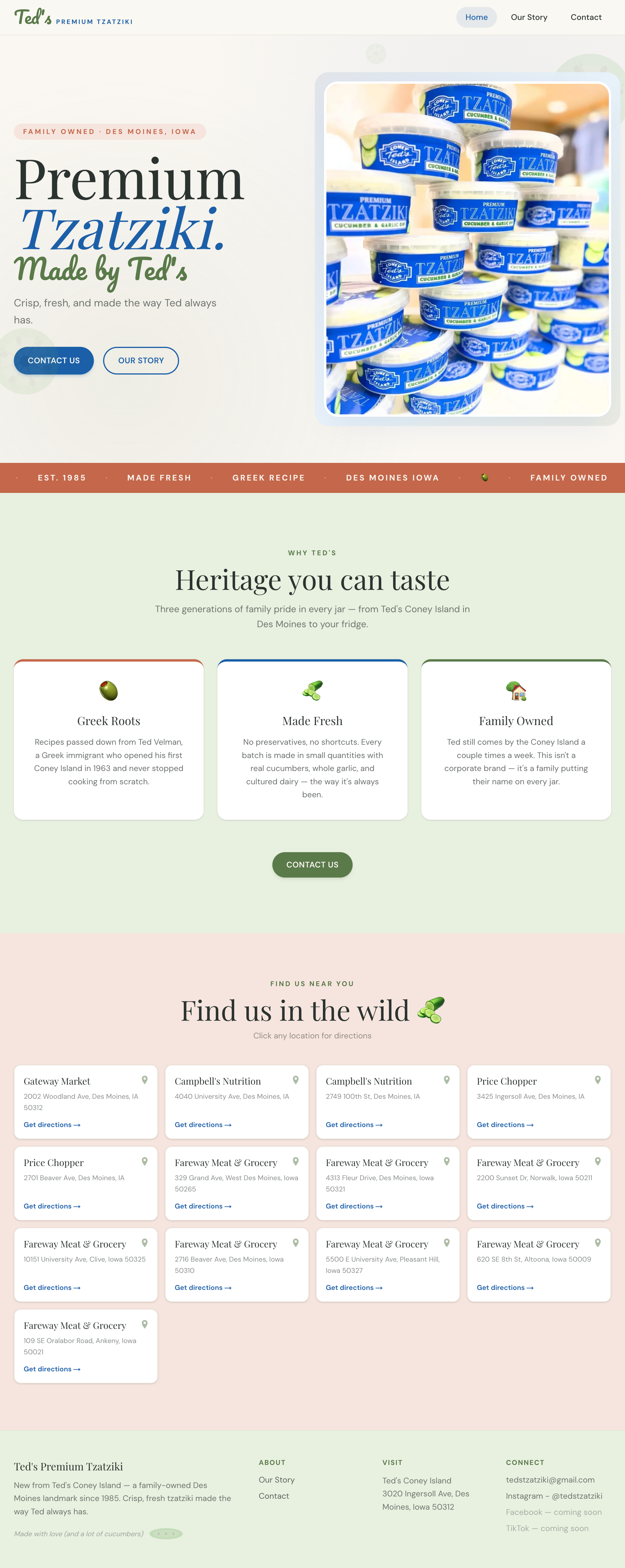 Ted's Tzatziki homepage