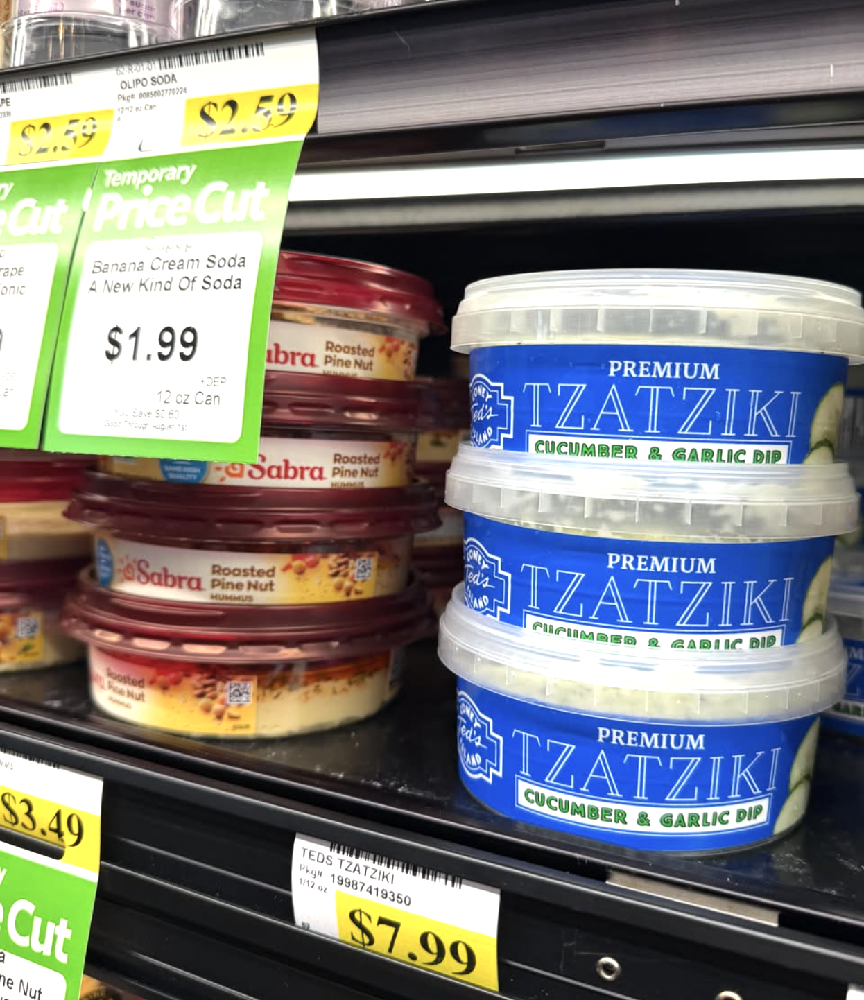Ted's Tzatziki product on shelf
